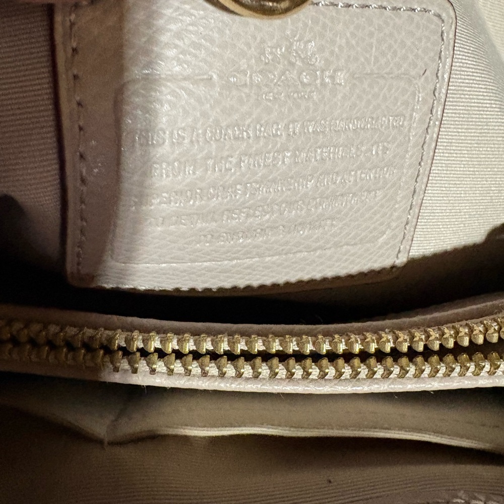 Coach Cream and Tan Leather Handbag - Picture 8 of 15